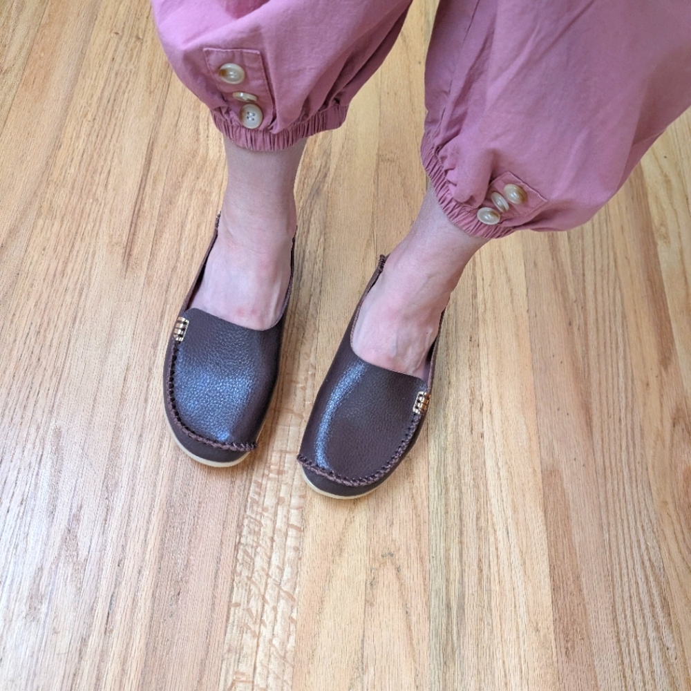 { Amazon } Leather Driving Loafers Brown - Picture 2 of 5